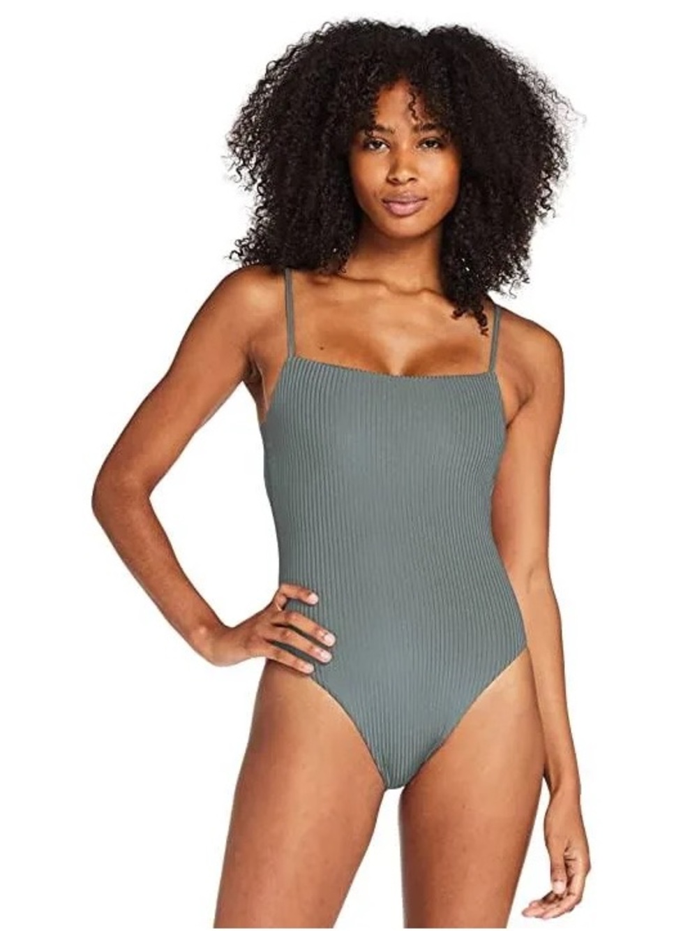 Vitamin A Jenna One Piece Swimsuit in Sea Green EcoRib - Picture 5 of 15